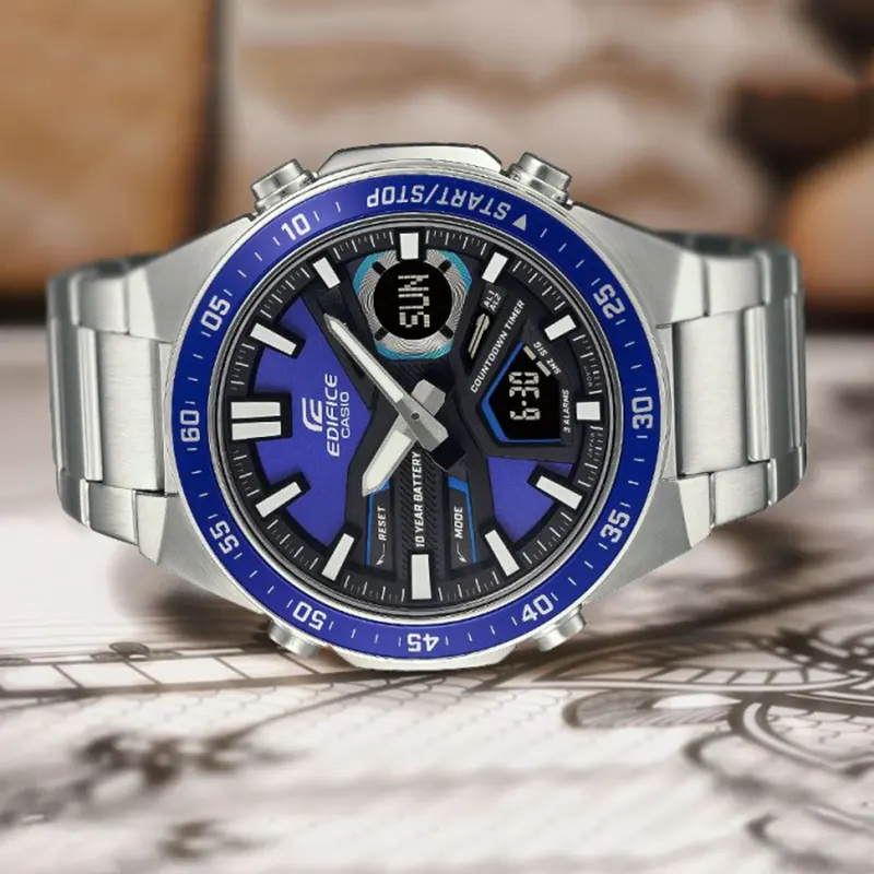 Casio Edifice Men's Watch Blue Dial Analog-Digital- EFV-C110D-2AV